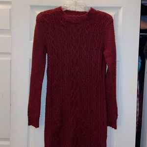 Maroon sweater dress